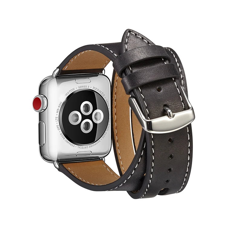 Для Apple Watch 38 мм полосы кожаный для iwatch ремешок 42 ремни Double Tour | Наручные часы