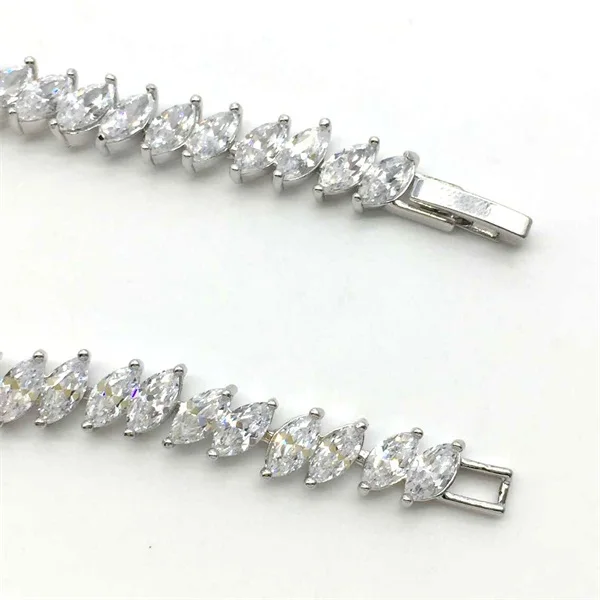 Сверкает! Женские браслеты с камнями AAA + Marquise соединенные фианитом модный