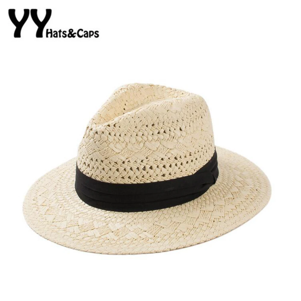 Женская Соломенная шляпка трилби Пляжная пляжная с широкими полями лето 60204|sun hats