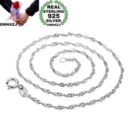 omhxzj wholesale personality fashion woman girl party gift silver white 1mm wave chain 925 sterling silver chain necklace nc182