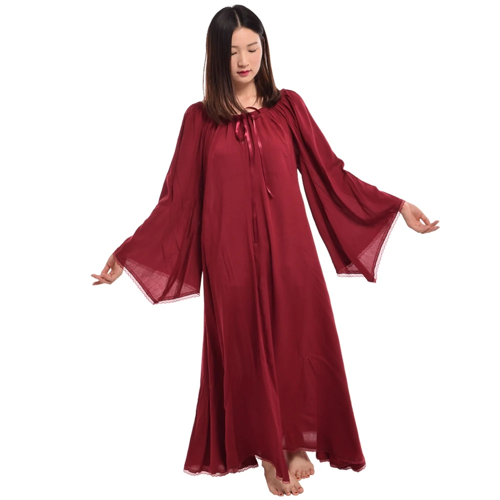 Винтаж женщин средневековой сорочка робы готический кружева платье одежды