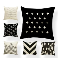geometry cushions forest pillow covers checkered recliner zigzag throw pillow cases black 45x45 polyester romantic