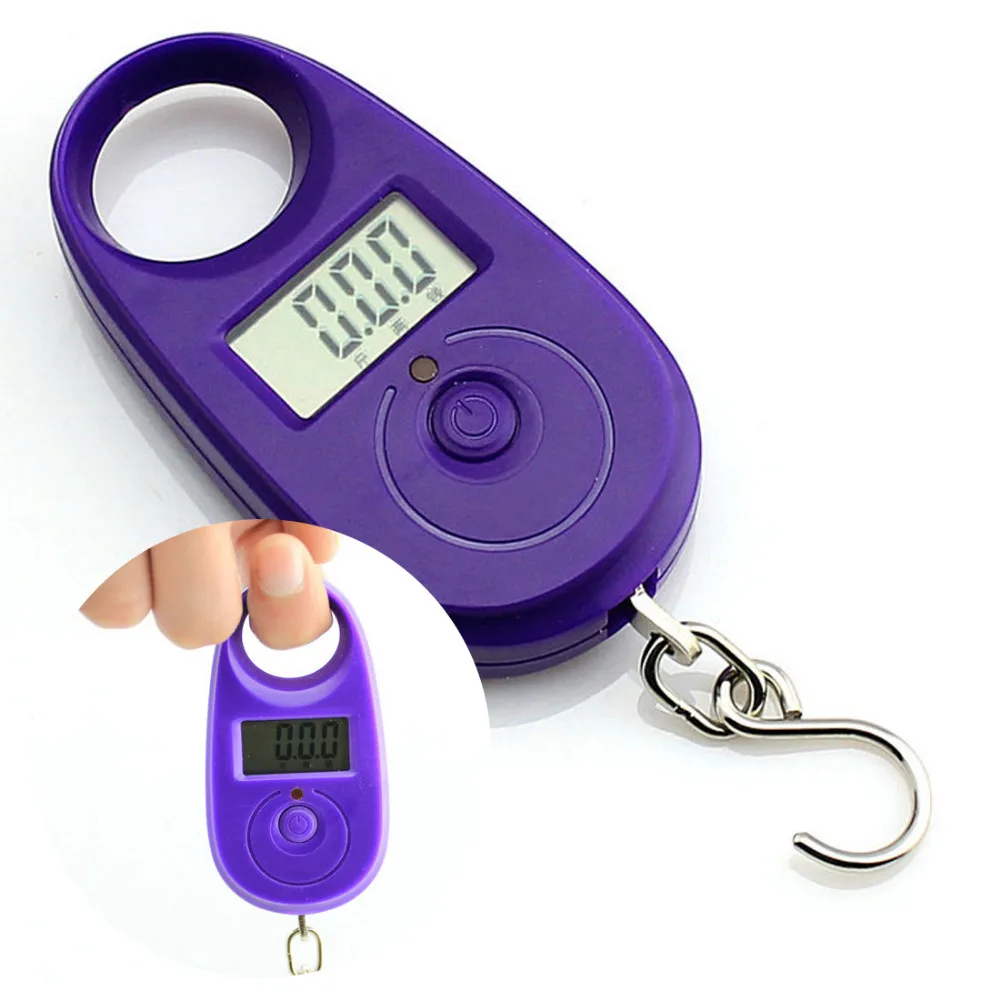 Цифровые весы для взвешивания 2017 высокое качество 25 кг мини фиолетовый крючок