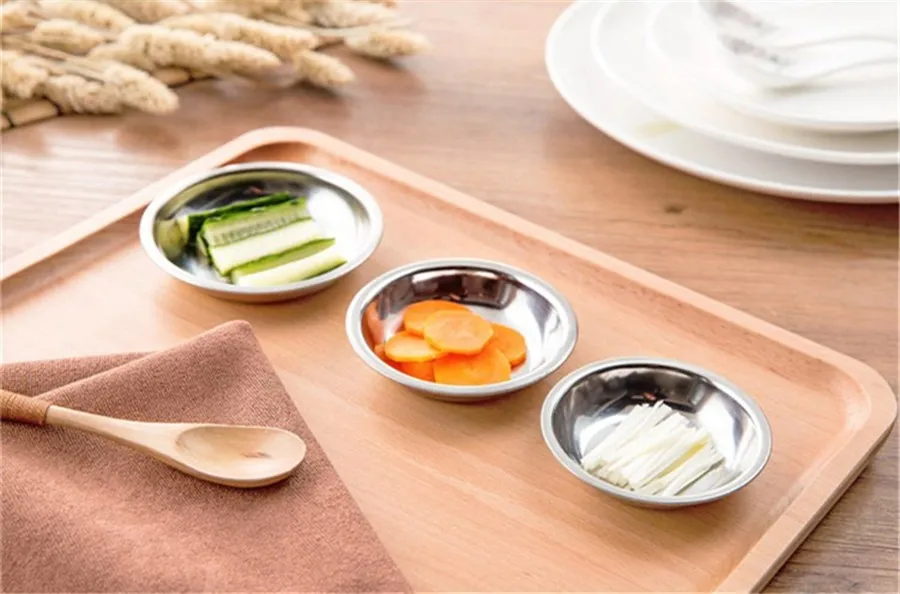 JiangChaoBo кухонная Чаша инструмент нержавеющая сталь маленькие блюда для томатного соуса соль уксус Сахар вкус специи маленькие тарелки