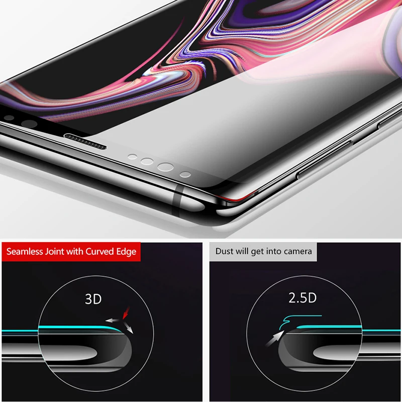 CHYI для samsung note 9 Оригинальное защитное стекло изогнутая силиконовая пленка Защита