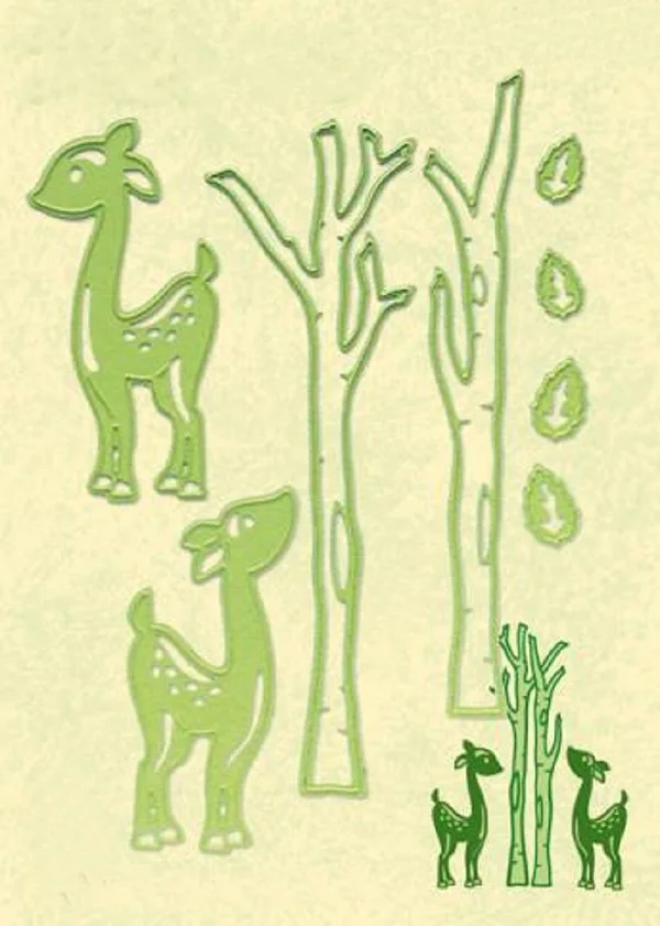 Хемер новые поделки тиснение резки 2 шт олень и ствол металла стали нож плесень