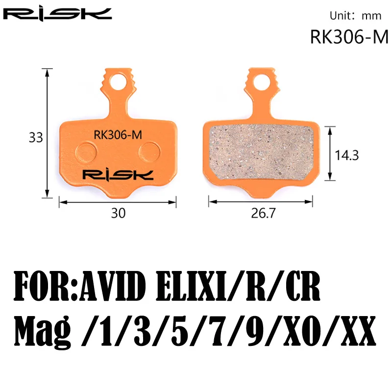 RISK Full-metal Bicycle Disc Brake Pads for AVID ELIXI/R/CR Mag /1/3/5/7/9/XO/XX Set 1 Pair | Спорт и развлечения