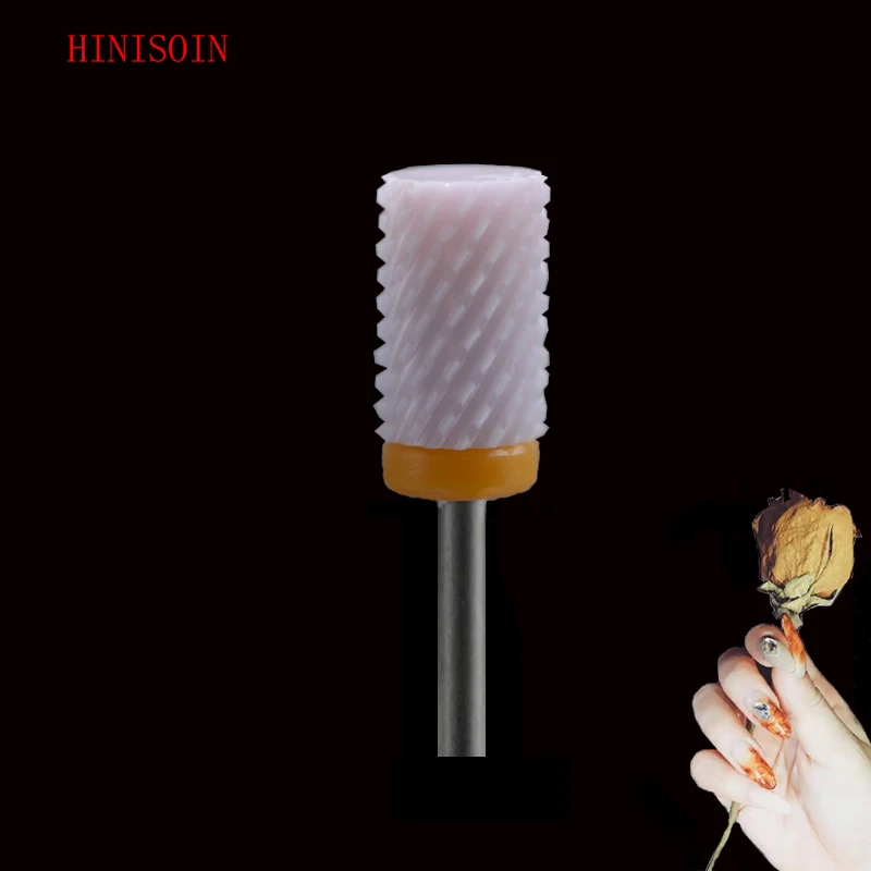 

10 pcs Pink Ceramic Nail Drill Bit - Large Barrel Bit