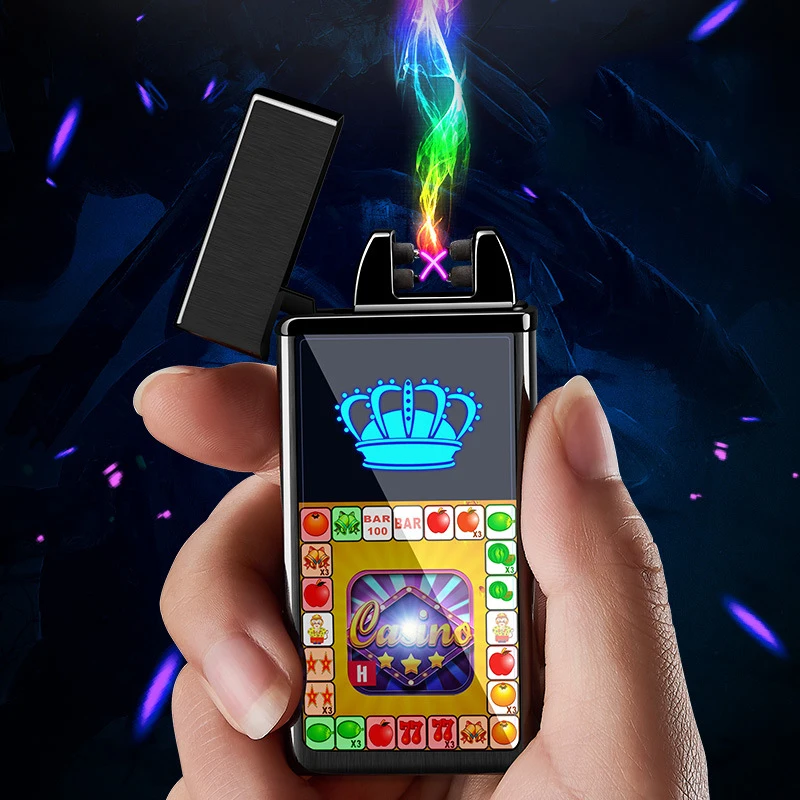 Personalized Windproof Cigar Lighter Multi-function USB Rechargeable Arc Game Console Double Plasma | Дом и сад