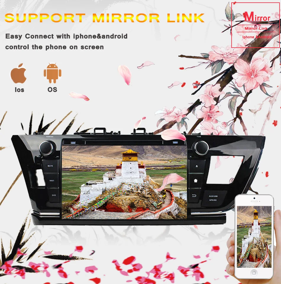Восьмиядерный 1024*600 Ram 4 Гб Android 9,0 автомобильный dvd для toyota corolla 2013 автомобильный проигрыватель с радио и GPS головное устройство навигации
