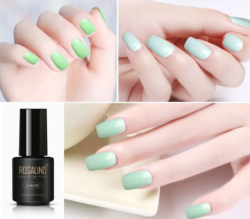 ROSALIND 7 мл Лак для ногтей серии зеленого цвета лак Полупостоянный | Красота и