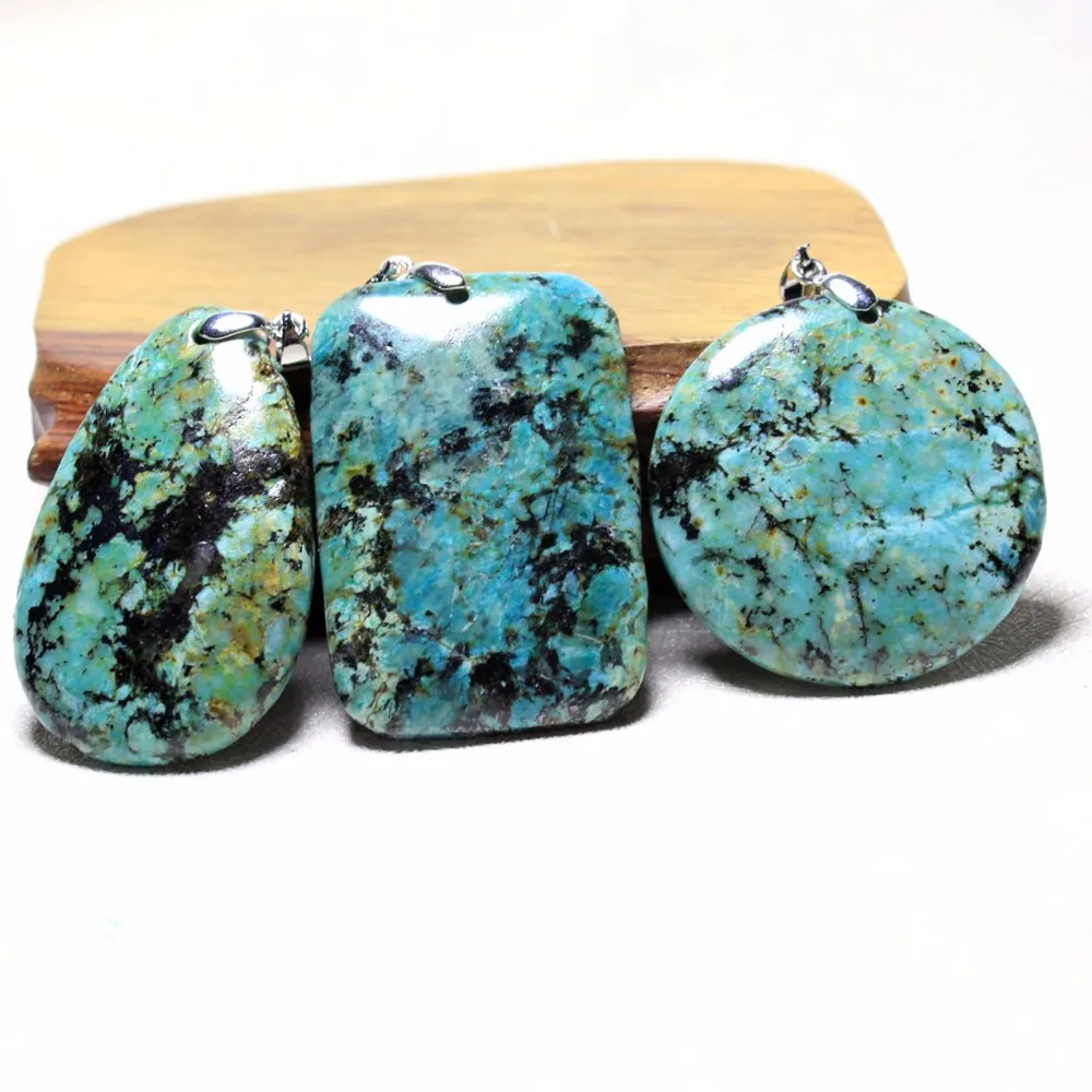 Оптовая AAA + 3 Тип Природных Африканских Turquoi Камень Неправильной Формы Кулон DIY Fit
