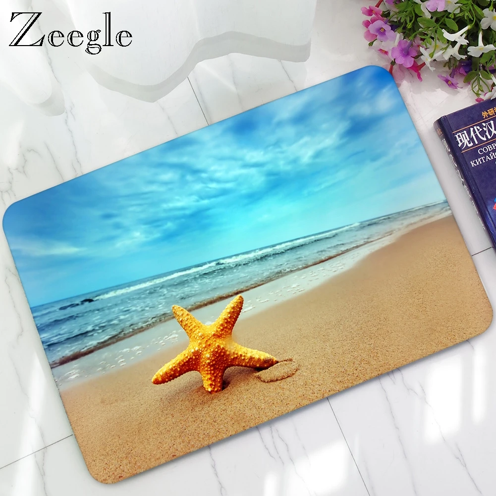 Напольный коврик Zeegle уличные коврики с живописным 3D принтом для ванной