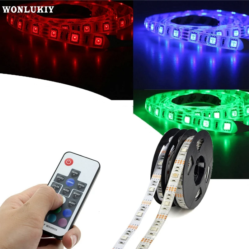 5 В USB Светодиодная лента 5050 RGB Водонепроницаемая настольная и ТВ фоновая