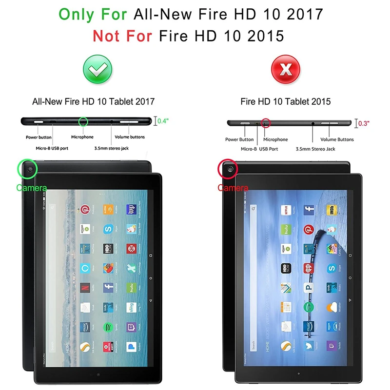 CucKooDo для Fire HD 10 2017 ультра тонкий смарт чехол с подставкой автоматическим режимом