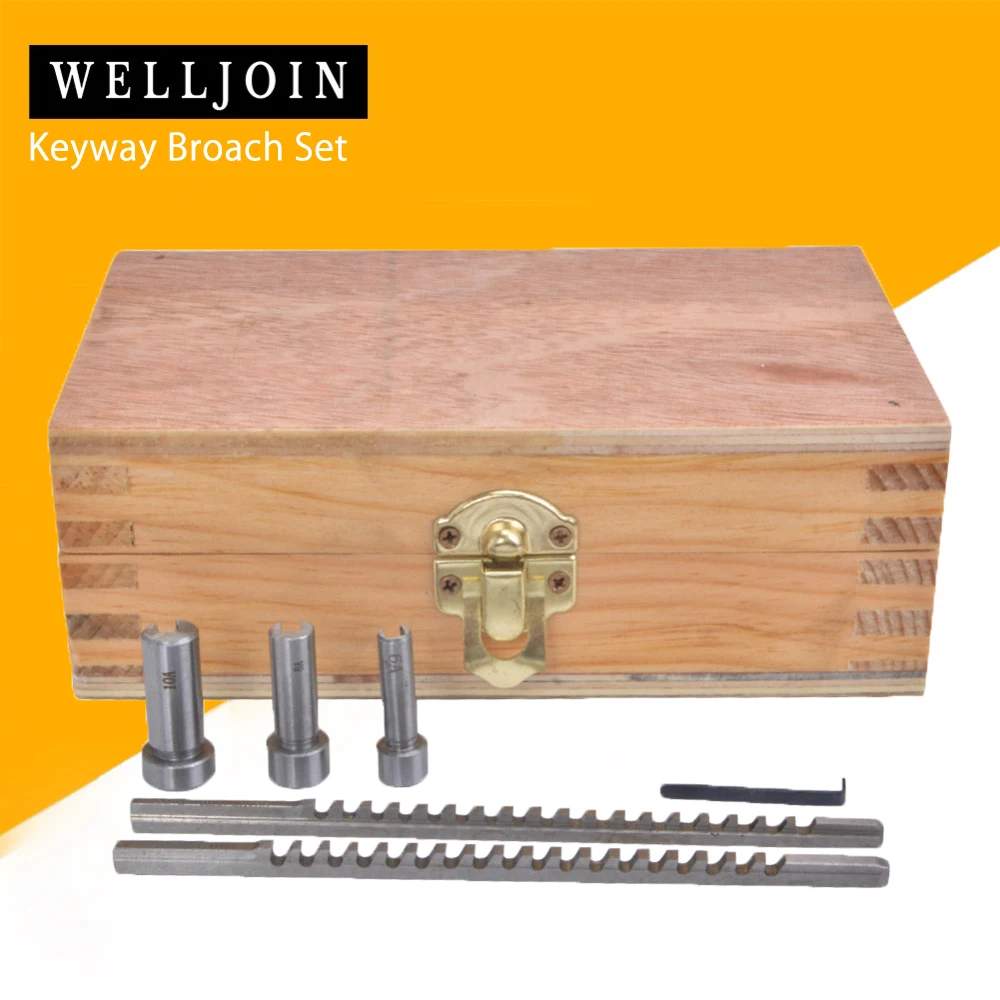 HSS Keyway Broach набор метрических размеров 6 шт 2 мм 3 Broaches 6/8/10 Collared втулки с шипами CNC