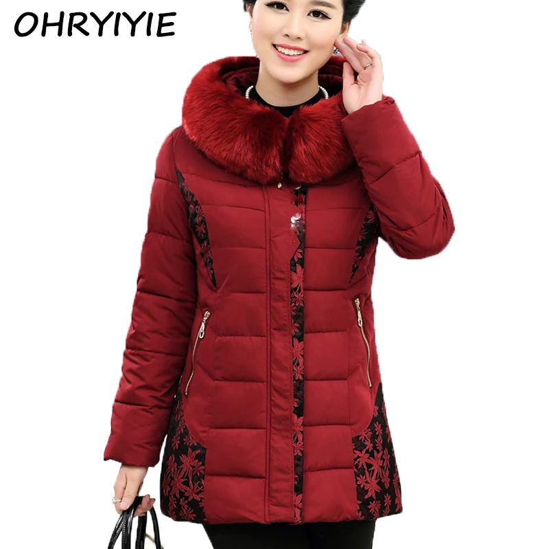Женские куртки с капюшоном OHRYIYIE зимние плотные однотонные для мам 2020|coat fashion|manteau