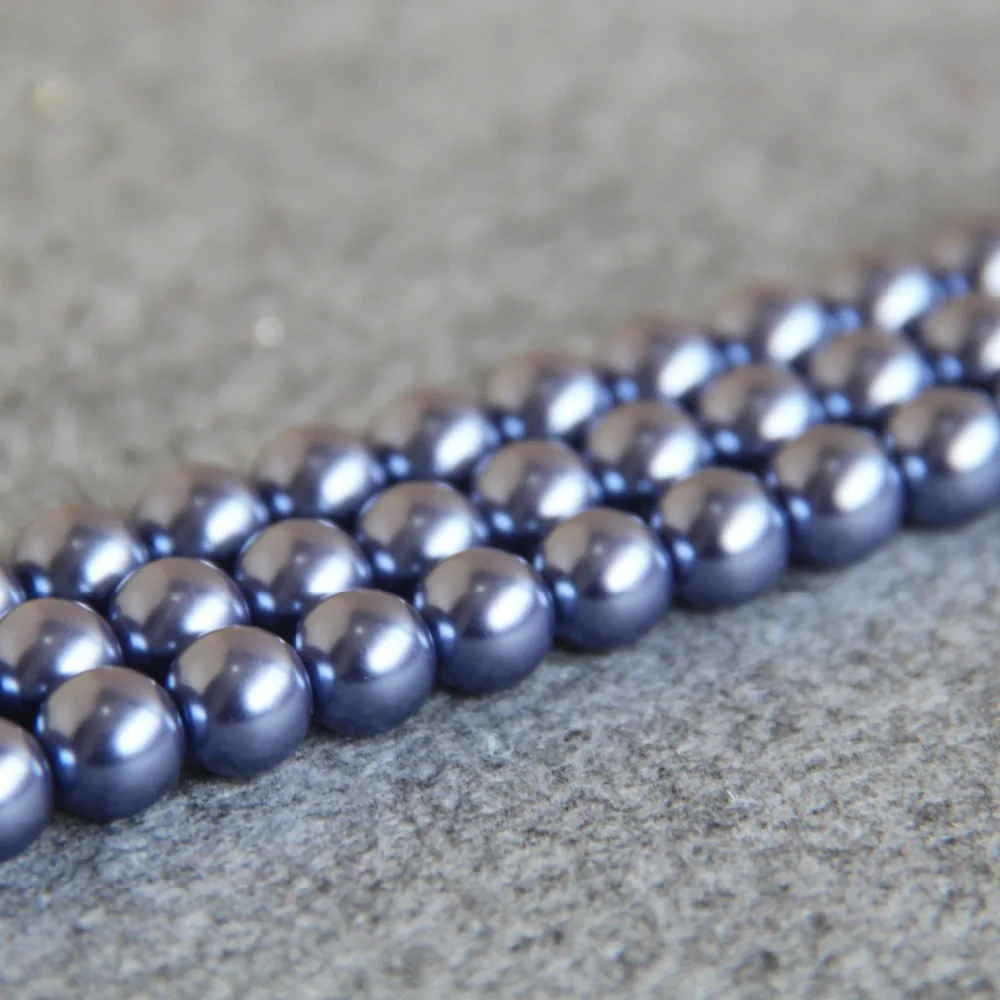 Бусины Жемчужные светильник-фиолетовые для ожерелья и браслета 10 мм 16 дюймов |