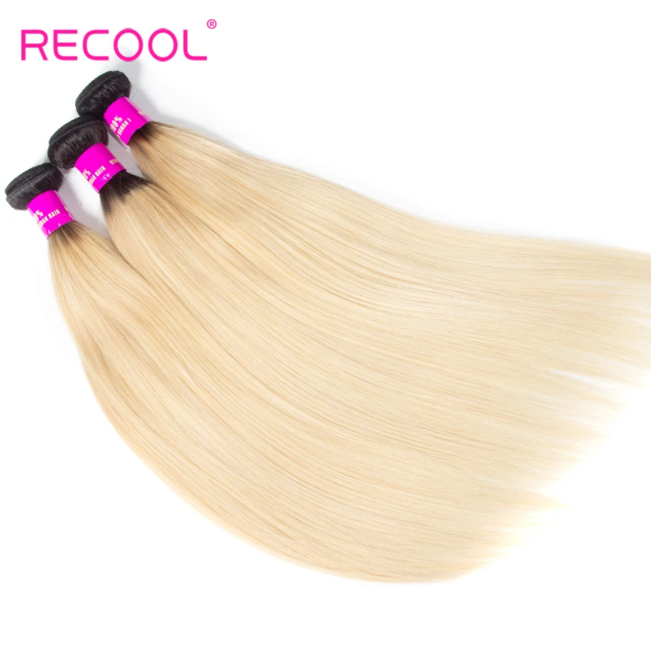 Recool Hair 1B 613 пряди бразильские волосы волнистые Remy человеческие блонд прямые Омбре