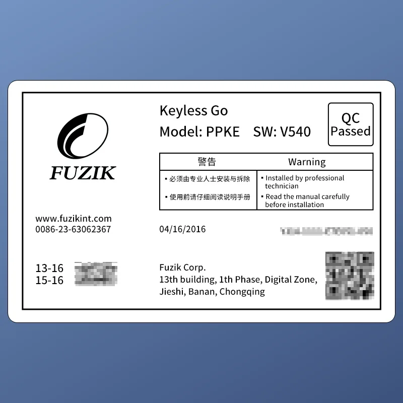 Fuzik бесключевая кнопка дистанционного запуска автосигнализации для Mitsubishi ASX