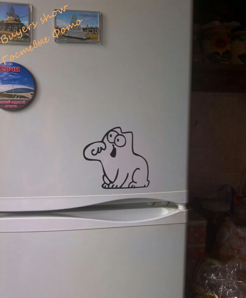 Наклейка с забавным котом Виниловая наклейка голодным для топливного бака | Дом и