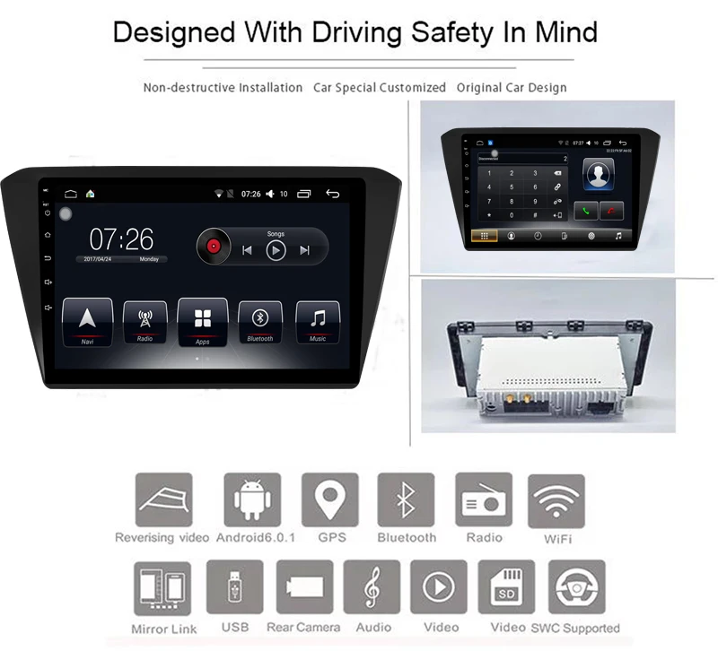 Android 7 1 Автомобильный мультимедийный dvd-плеер для Skoda Superb 2015-2018 GPS навигационная