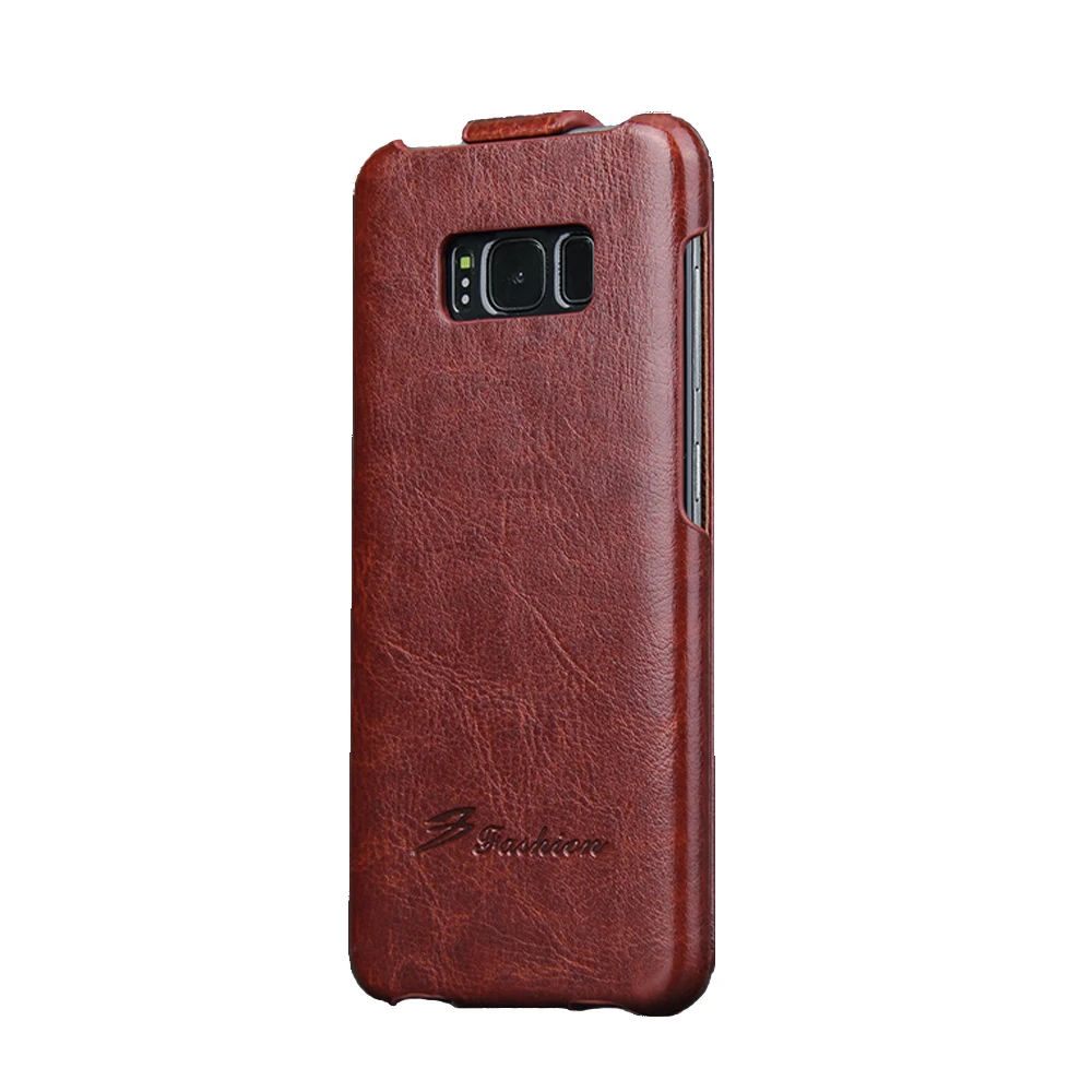 (Коричневый) Fierre Shann бренд 64 шаблон pu кожаный флип чехол для Samsung Galaxy S8