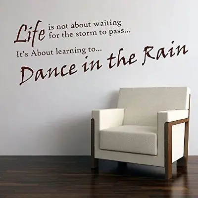 Виниловый настенный стикер Dance In The Rain со съемным английским цитатом Наклейка на