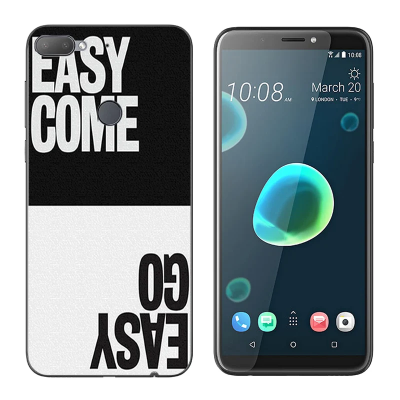 6 0 &quotдля HTC Desire 12 Plus прозрачный силиконовый чехол для + защитный с черными буквами
