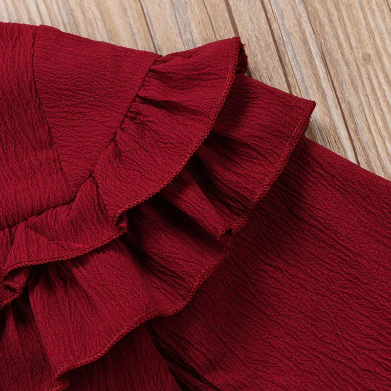 Pudcoco/модная блузка для маленьких девочек, 3 цвета, блузка с длинными рукавами и рюшами для маленьких девочек, Новое поступление, одежда, блузка, От 0 до 3 лет