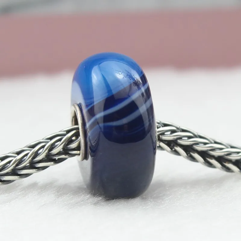 DIY ювелирные изделия из стерлингового серебра 925 пробы натуральные синие