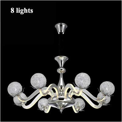 8 lights Современный блестящий хромированный металлический светодиодный подвесной светильник-люстра, акриловый светильник для гостиной, светодиодные люстры, светодиодный подвесной светильник, s светильники - Цвет абажура: 8 lights