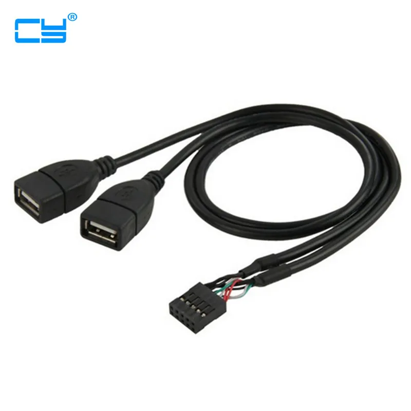

10-контактный гнездовой разъем материнской платы к двойному USB 2,0 переходному кабелю 50 см