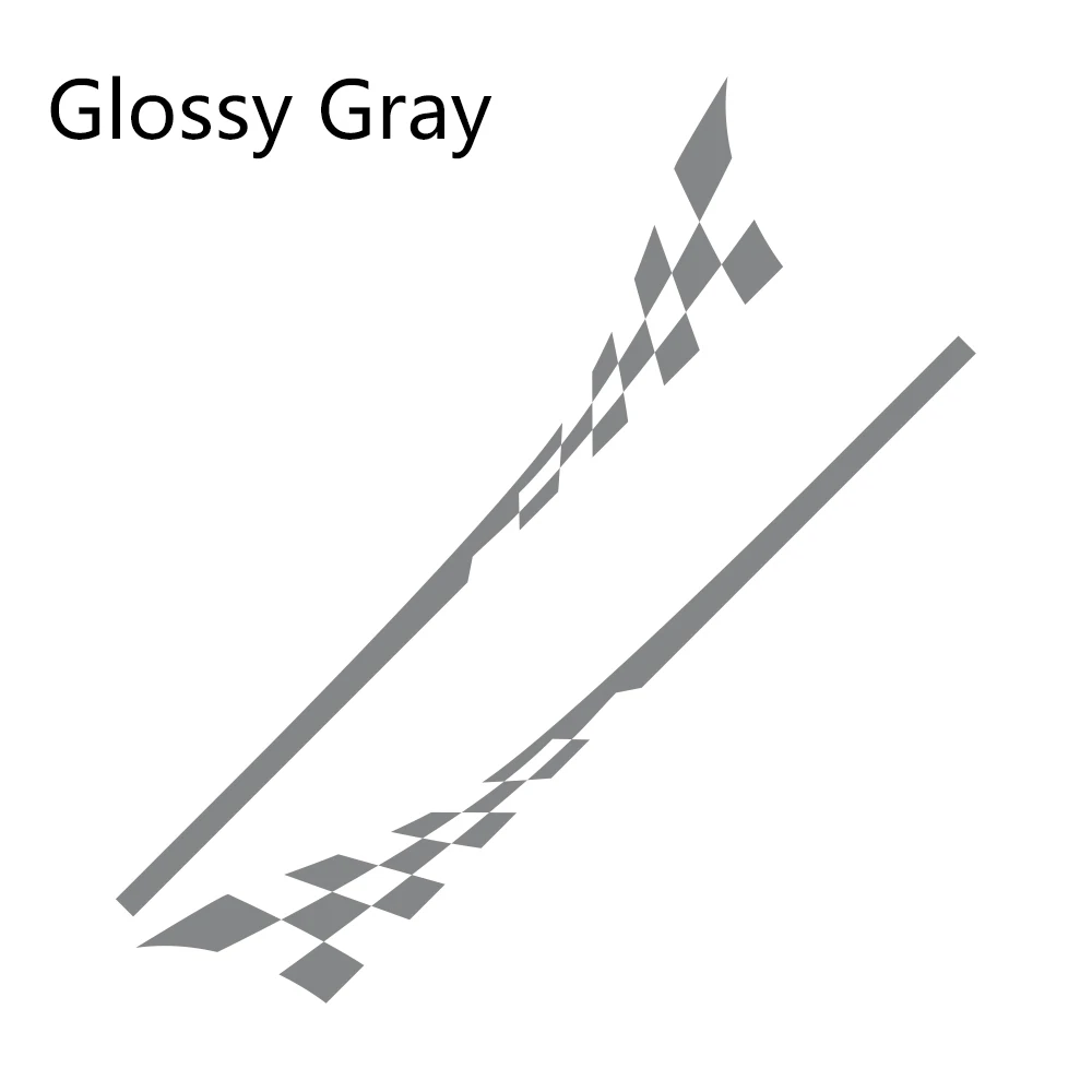 Glossy Gray Автомобильные боковые юбки наклейки для укладки Авто DIY настенные наклейки для Mini Cooper R56 R57 R58 R50 R52 R53 R59 R61 Countryman R60 F60 F55 F56 F54 - Название цвета: Glossy Gray