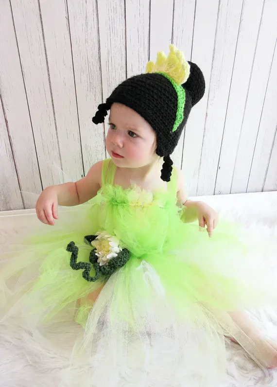 baby Photo Prop Halloween wig costume Princess Tiana inspired / hat and the Frog 6month- adult free shipping | Детская одежда и