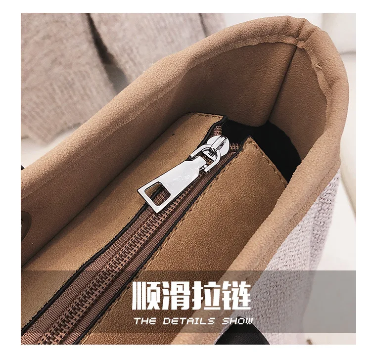 Women Big Wool Handbags Autumn Winter Female Shopping bag designer Luxury Lady Tote Large Capacity Zipper Messenger shoulder bag
