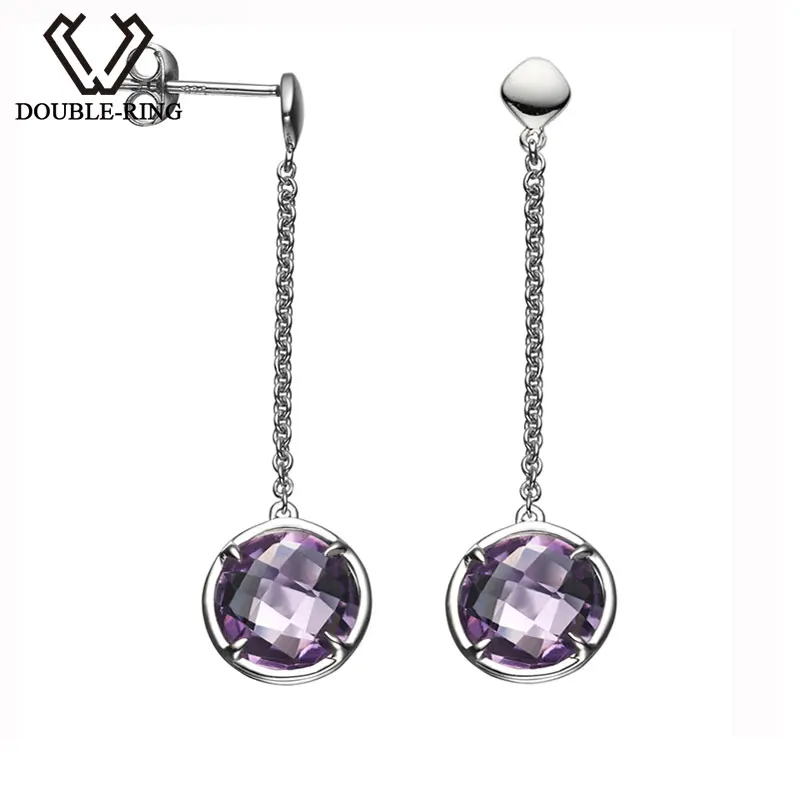 

Серьги женские из серебра 925 пробы с натуральным аметистом