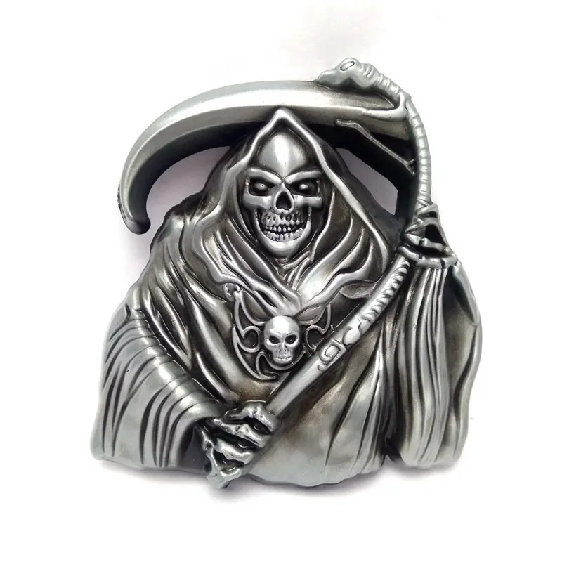 Punk Rock Cowboy Mens Belts with Skull Reaper's Scythe Big Metal Buckle Cinturon Hombre Cinto Masculino Riem Kemer Cintura Uomo |