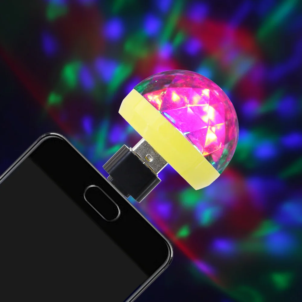 Мини 4 светодиодный диско шар USB сценический светильник RGB сценическое украшение