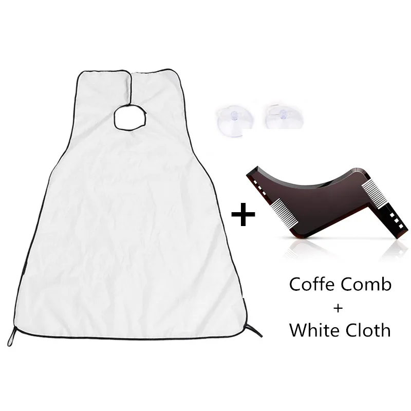 White Cloth 2 шт./компл. борода нагрудник и борода гребень Обрезка шаблон белый передник для бороды резка накидка Ловец полотно для бритья - Цвет: White Cloth