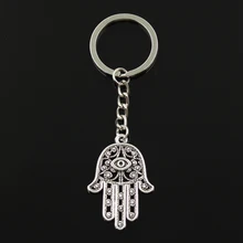 Porte-clés tendance 30mm, bijoux Antique Bronze argent, pendentif œil de mort, Hamsa Palm Fatima, main de Fatima, 36x25mm