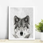 Настенное изображение волка из диких животных, Картина на холсте, черно-белый волок, фотохолст, принт и постер, Декор для дома и комнаты
