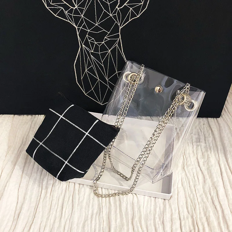 Женские Прозрачные сумки через плечо пляжная сумка из ПВХ водонепроницаемая