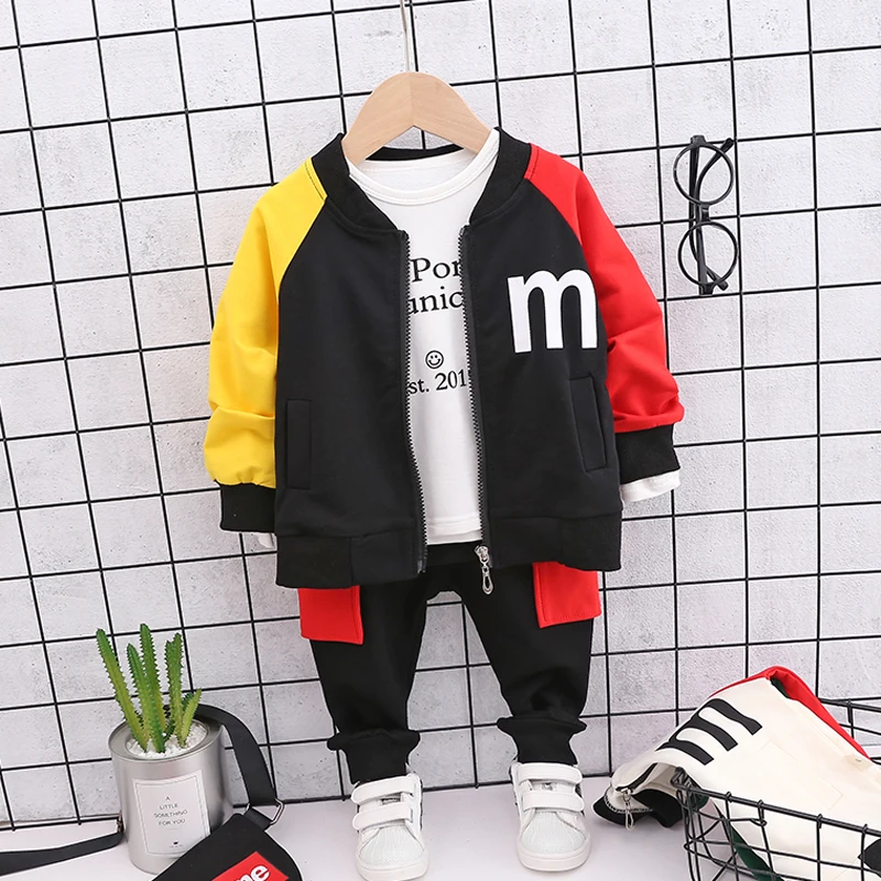 Комплект одежды для девочек из 3 предметов спортивный костюм маленьких мальчиков