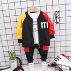 Комплект одежды для девочек из 3 предметов, спортивный костюм для маленьких мальчиков, модный спортивный костюм из 2019 хлопка с надписью для мальчика, футболка + шорты, детская одежда