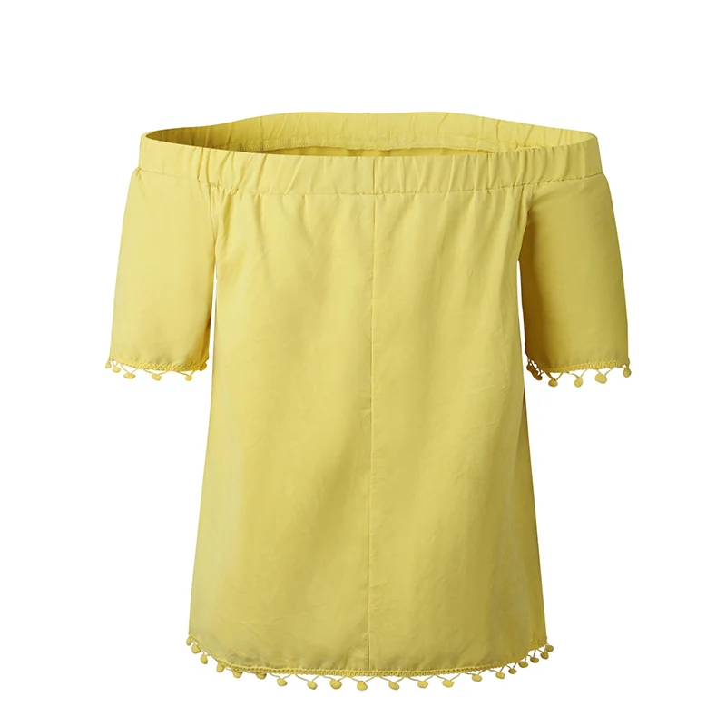 Women Shirt Fashion Slash Neck Short Sleeve Ladies Tops Casual Solid Summer Tees ADR193 |