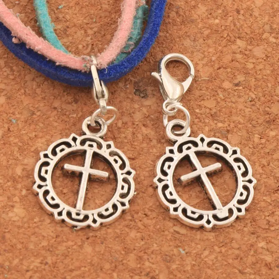 Открытый цветок круг крест застежка Европейский Омаров Триггер Клип на шариках 16