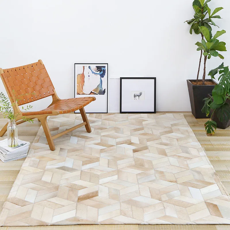 Роскошный кожаный ковер в современном стиле из воловьей кожи | Дом и сад
