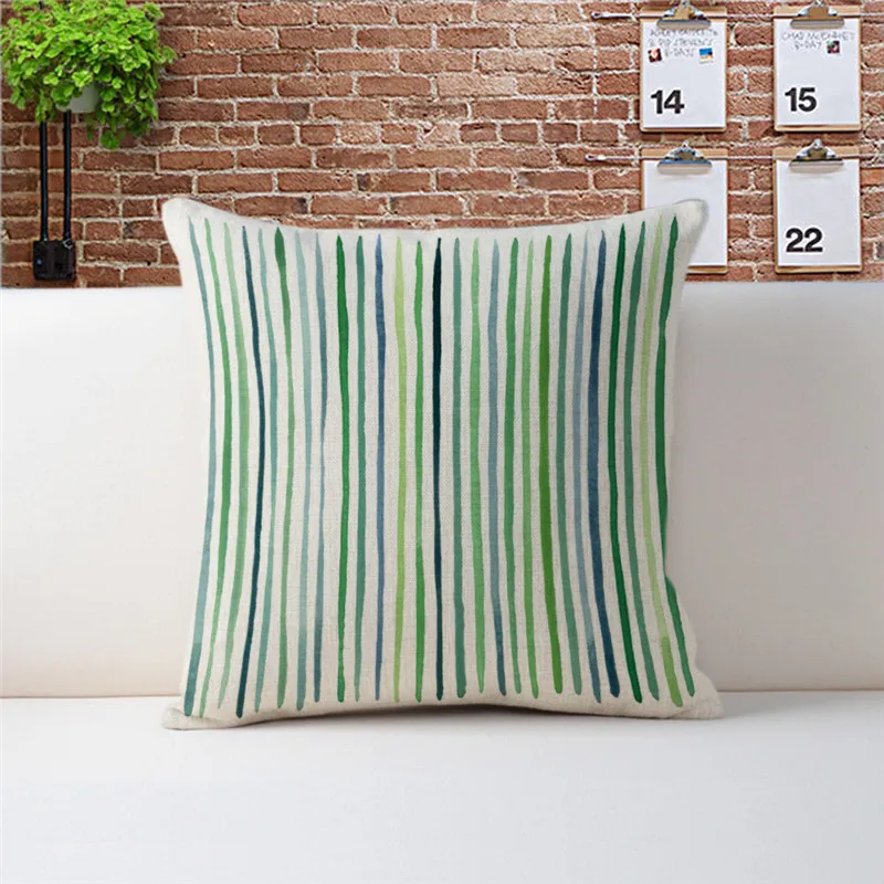 wholesale gift pillow cover Green tropical fern ripples stripe party decorative cushion car home sofa Decor case | Дом и сад