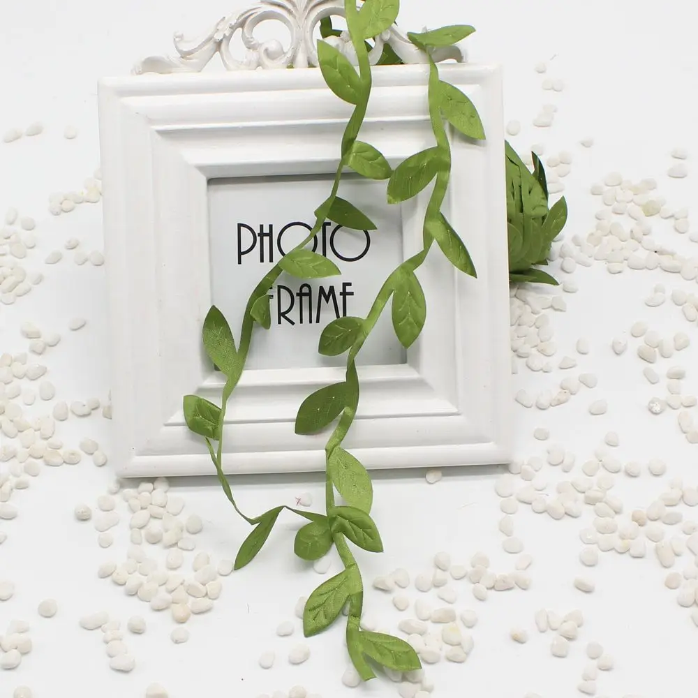 Дешевые 5 м Луговая природа Листва Зеленый лист искусственные листья лозы для